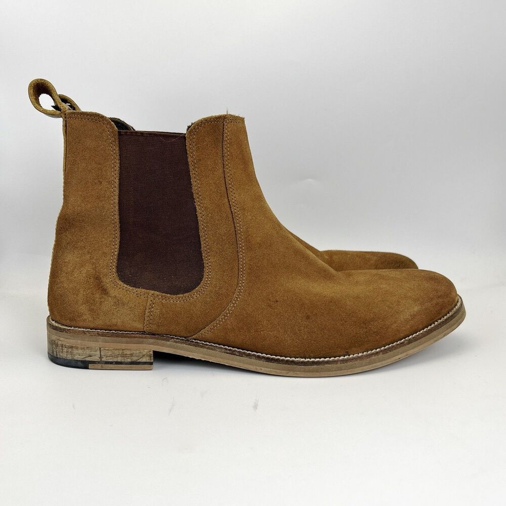 Crevo Denham Chelsea Boots Mens Sz 12 Chestnut Brown Suede Dress Casual Shoes